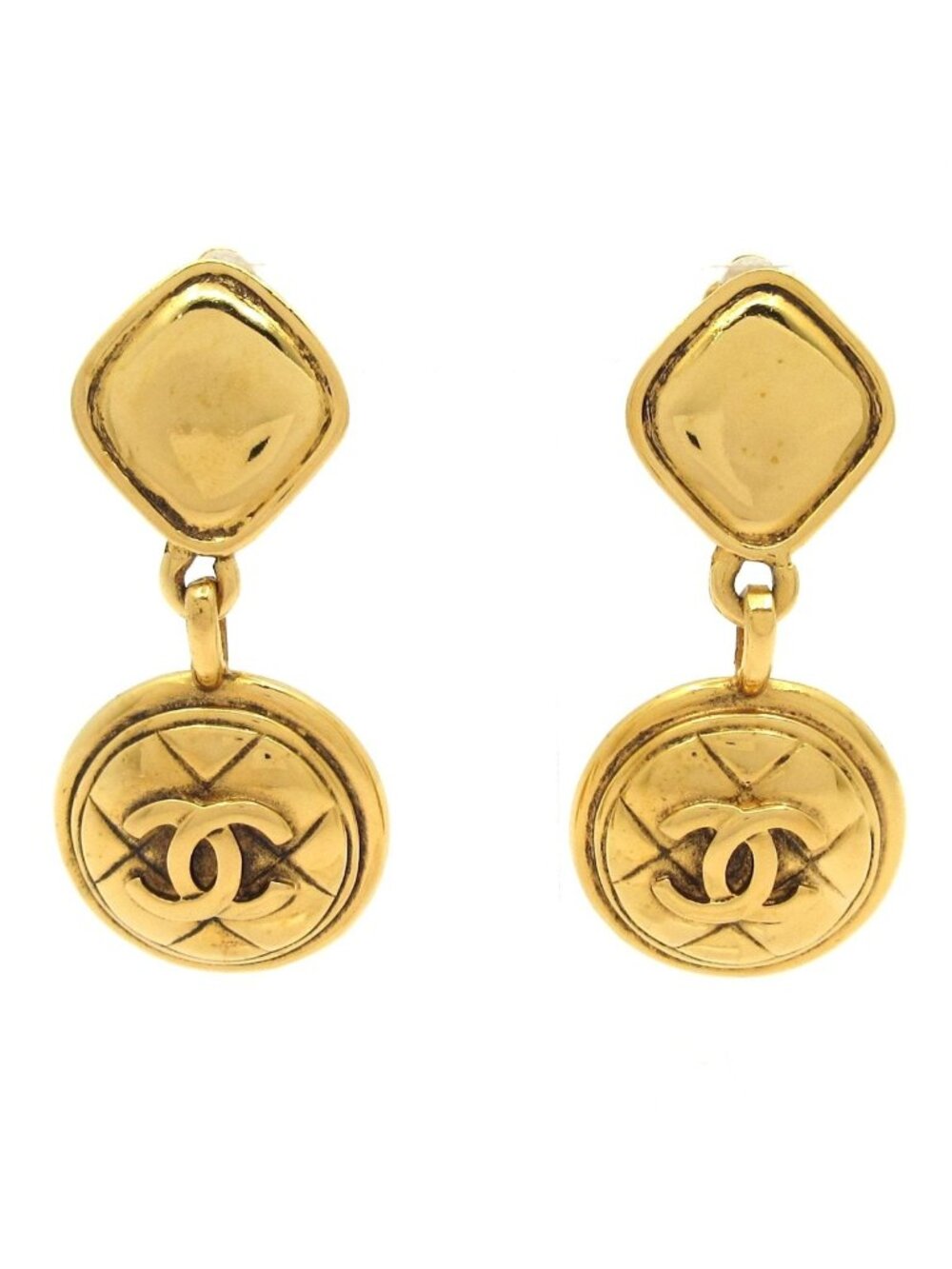 Chanel Earrings Gold CC Logo